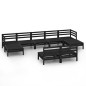 vidaXL Juego de muebles de jardín 9 pzas madera maciza de pino negro vidaXL Juego de muebles de jardín 9 pzas madera maciza de pino negro
