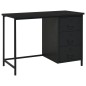vidaXL Escritorio industrial con cajones acero negro 105x52x75 cm