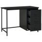 vidaXL Escritorio industrial con cajones acero negro 105x52x75 cm