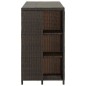 vidaXL Mesa bar estante almacenaje 120x60x110cm ratán sintético marrón vidaXL Mesa bar estante almacenaje 120x60x110cm ratán sintético marrón