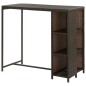 vidaXL Mesa bar estante almacenaje 120x60x110cm ratán sintético marrón vidaXL Mesa bar estante almacenaje 120x60x110cm ratán sintético marrón