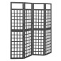 vidaXL Biombo/Enrejado de 4 paneles madera de abeto negro 161x180 cm vidaXL Biombo/Enrejado de 4 paneles madera de abeto negro 161x180 cm
