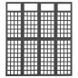 vidaXL Biombo/Enrejado de 4 paneles madera de abeto negro 161x180 cm vidaXL Biombo/Enrejado de 4 paneles madera de abeto negro 161x180 cm