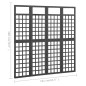 vidaXL Biombo/Enrejado de 4 paneles madera de abeto negro 161x180 cm vidaXL Biombo/Enrejado de 4 paneles madera de abeto negro 161x180 cm