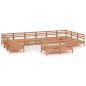 vidaXL Juego muebles de jardín 12 pzas madera maciza pino marrón miel