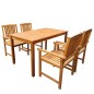 vidaXL Set de comedor de jardín 5 piezas madera maciza de acacia vidaXL Set de comedor de jardín 5 piezas madera maciza de acacia
