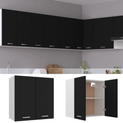 vidaXL Armario colgante de cocina madera ingeniería negra 60x31x60 cm