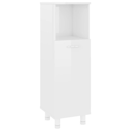 vidaXL Armario de baño madera contrachapada blanco brillo 30x30x95 cm