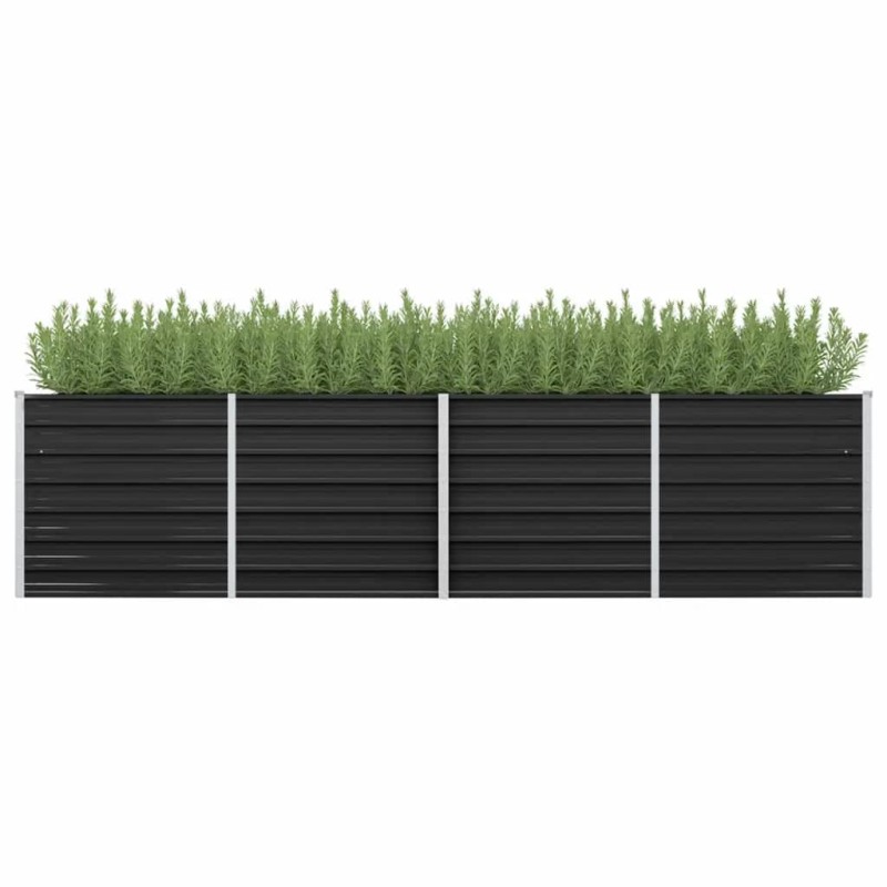 vidaXL Arriate de acero galvanizado gris antracita 320x80x77 cm vidaXL Arriate de acero galvanizado gris antracita 320x80x77 cm