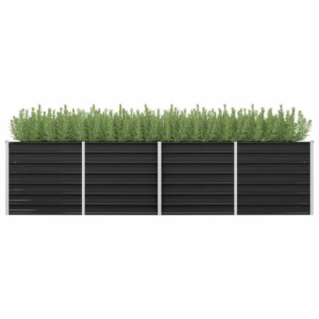 vidaXL Arriate de acero galvanizado gris antracita 320x80x77 cm