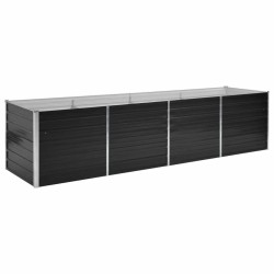 vidaXL Arriate de acero galvanizado gris antracita 320x80x77 cm