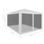 vidaXL Carpa de celebraciones con 4 paredes de malla 3x3 m