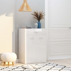vidaXL Mueble zapatero de contrachapada blanco brillante 60x35x84 cm