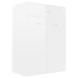 vidaXL Mueble zapatero de contrachapada blanco brillante 60x35x84 cm
