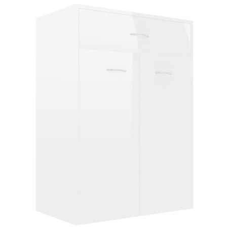 vidaXL Mueble zapatero de contrachapada blanco brillante 60x35x84 cm