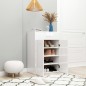 vidaXL Mueble zapatero de contrachapada blanco brillante 60x35x84 cm vidaXL Mueble zapatero de contrachapada blanco brillante 60x35x84 cm