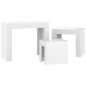 vidaXL Mesas de centro apilables 3 piezas contrachapada blanco brillo vidaXL Mesas de centro apilables 3 piezas contrachapada blanco brillo