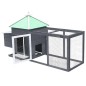 vidaXL Gallinero con ponedero madera maciza abeto gris 190x72x102 cm vidaXL Gallinero con ponedero madera maciza abeto gris 190x72x102 cm