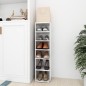 vidaXL Mueble zapatero madera ingeniería blanco brillo 27,5x27x102 cm vidaXL Mueble zapatero madera ingeniería blanco brillo 27,5x27x102 cm