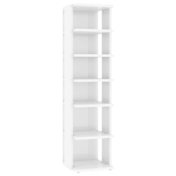 vidaXL Mueble zapatero madera ingeniería blanco brillo 27,5x27x102 cm