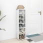 vidaXL Mueble zapatero madera ingeniería blanco brillo 27,5x27x102 cm vidaXL Mueble zapatero madera ingeniería blanco brillo 27,5x27x102 cm