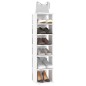 vidaXL Mueble zapatero madera ingeniería blanco brillo 27,5x27x102 cm vidaXL Mueble zapatero madera ingeniería blanco brillo 27,5x27x102 cm
