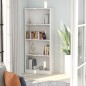 vidaXL Estantería de 4 niveles madera contrachapada blanca 60x24x142cm vidaXL Estantería de 4 niveles madera contrachapada blanca 60x24x142cm