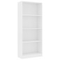 vidaXL Estantería de 4 niveles madera contrachapada blanca 60x24x142cm vidaXL Estantería de 4 niveles madera contrachapada blanca 60x24x142cm