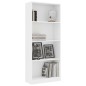 vidaXL Estantería de 4 niveles madera contrachapada blanca 60x24x142cm vidaXL Estantería de 4 niveles madera contrachapada blanca 60x24x142cm