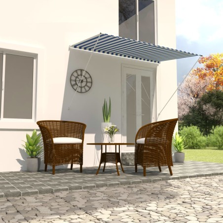 vidaXL Toldo retráctil 250x150 cm azul y blanco