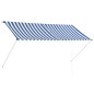 vidaXL Toldo retráctil 250x150 cm azul y blanco vidaXL Toldo retráctil 250x150 cm azul y blanco