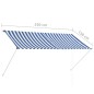 vidaXL Toldo retráctil 250x150 cm azul y blanco vidaXL Toldo retráctil 250x150 cm azul y blanco