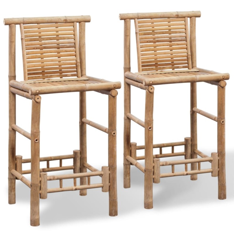 vidaXL Taburetes de cocina 2 unidades bambú vidaXL Taburetes de cocina 2 unidades bambú