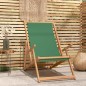 vidaXL Silla de playa plegable de madera maciza de teca verde vidaXL Silla de playa plegable de madera maciza de teca verde