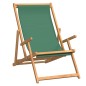 vidaXL Silla de playa plegable de madera maciza de teca verde vidaXL Silla de playa plegable de madera maciza de teca verde