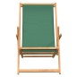 vidaXL Silla de playa plegable de madera maciza de teca verde vidaXL Silla de playa plegable de madera maciza de teca verde