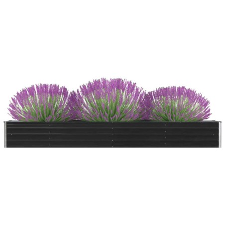 vidaXL Arriate de jardín de acero galvanizado antracita 320x40x45 cm
