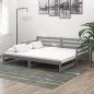 vidaXL Sofá cama extraíble madera maciza de pino gris 2x(90x200) cm vidaXL Sofá cama extraíble madera maciza de pino gris 2x(90x200) cm
