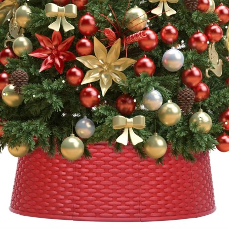 vidaXL Falda del árbol de Navidad roja Ø65x19,5 cm