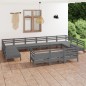 vidaXL Juego de muebles de jardín 13 piezas madera maciza de pino gris vidaXL Juego de muebles de jardín 13 piezas madera maciza de pino gris