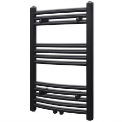 vidaXL Radiador toallero de baño curvo negro 500 x 764 mm