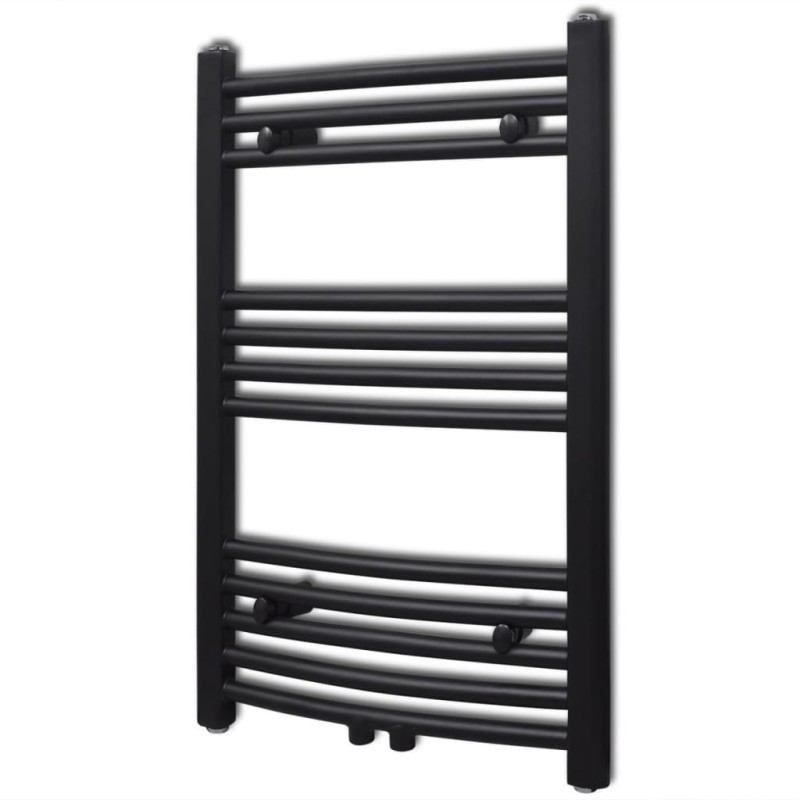 vidaXL Radiador toallero de baño curvo negro 500 x 764 mm vidaXL Radiador toallero de baño curvo negro 500 x 764 mm