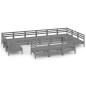 vidaXL Juego de muebles de jardín 13 piezas madera maciza de pino gris vidaXL Juego de muebles de jardín 13 piezas madera maciza de pino gris