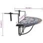 vidaXL Mesa de balcón colgante mosaico negro y blanco vidaXL Mesa de balcón colgante mosaico negro y blanco