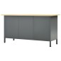 vidaXL Banco de trabajo de acero negro 160x60x85 cm