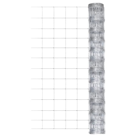 vidaXL Valla de jardín de acero galvanizado plateado 50x1,25 m