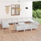 vidaXL Juego de muebles de jardín 14 piezas madera maciza pino blanco vidaXL Juego de muebles de jardín 14 piezas madera maciza pino blanco