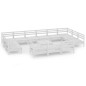 vidaXL Juego de muebles de jardín 14 piezas madera maciza pino blanco vidaXL Juego de muebles de jardín 14 piezas madera maciza pino blanco