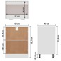 vidaXL Armario inferior cocina contrachapada blanco 60x46x81,5 cm vidaXL Armario inferior cocina contrachapada blanco 60x46x81,5 cm