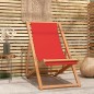 vidaXL Silla de playa plegable de madera maciza de teca roja vidaXL Silla de playa plegable de madera maciza de teca roja